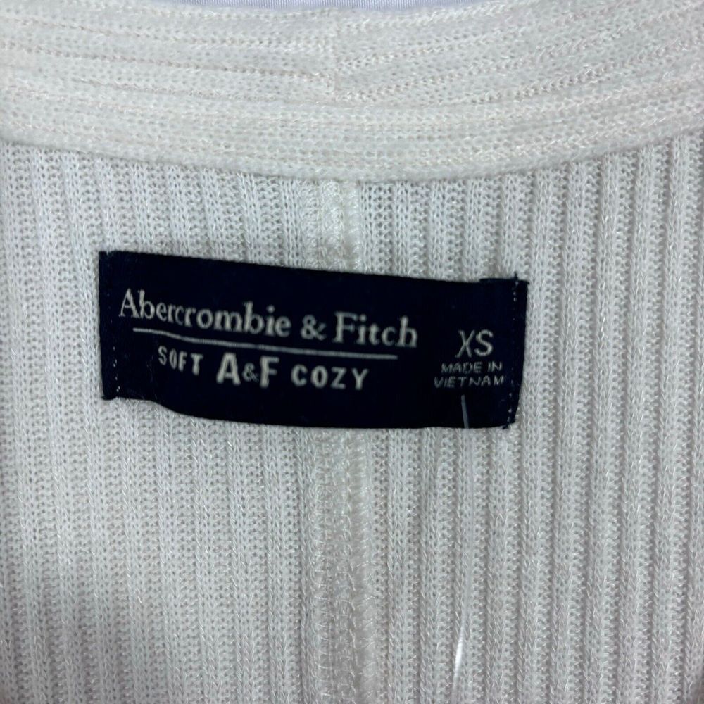NWT Abercrombie & Fitch Ivory White Soft & Cozy Long Sleeve Oversized Top Sz XS - Picture 5 of 7